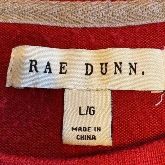 Rae Dunn Long Sleeve Red Shirt with Cheer on the Front. Size Large. - Picture 4 of 9